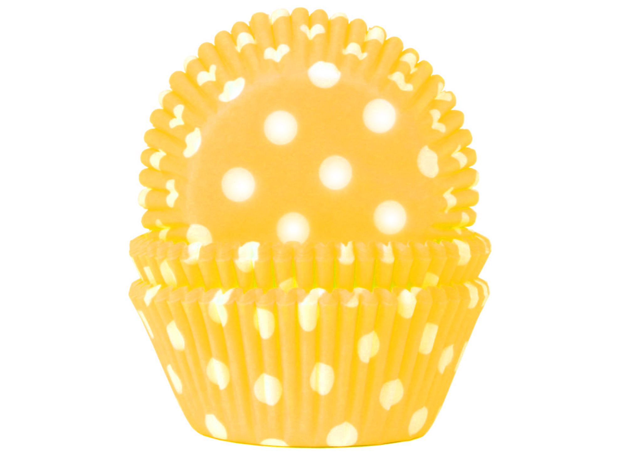 Muffinförmchen Gelb Weiße Punkte